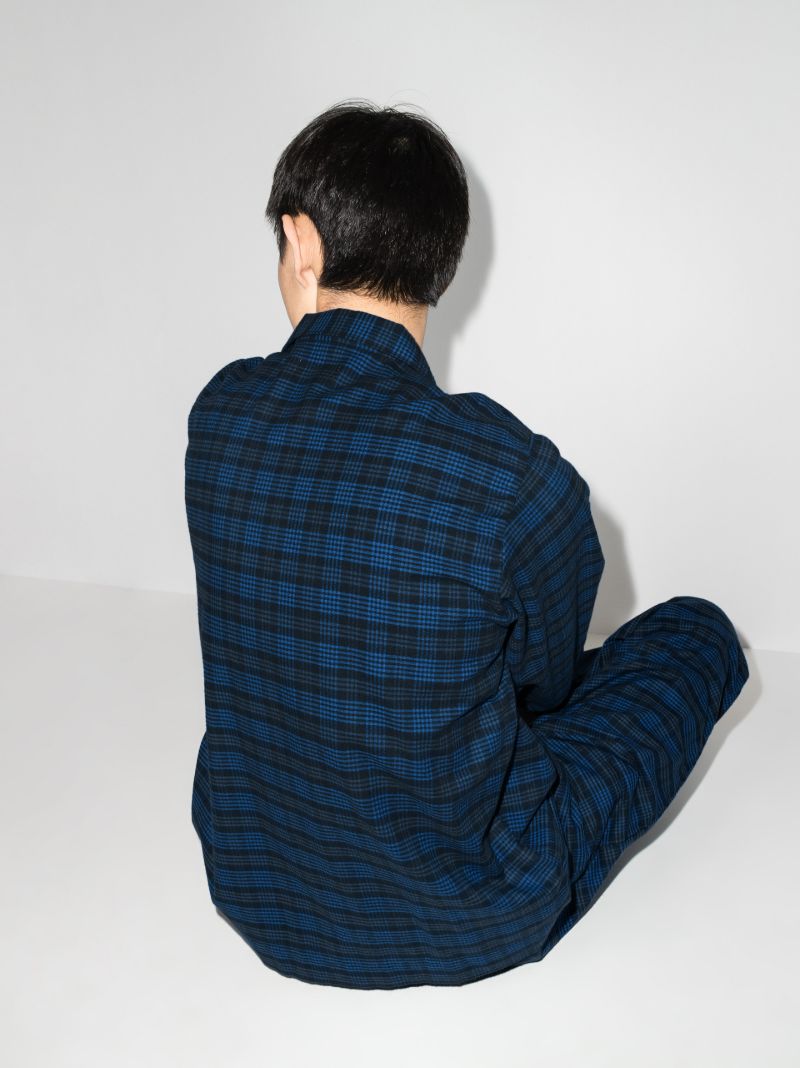 Check Flannel Cotton Pyjama Shirt