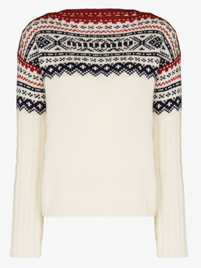 Logo Jacquard Wool Sweater