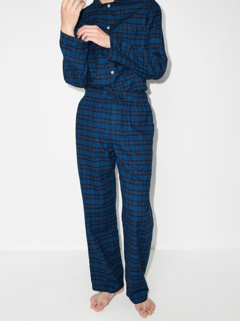 Check Flannel Cotton Pyjama Trousers