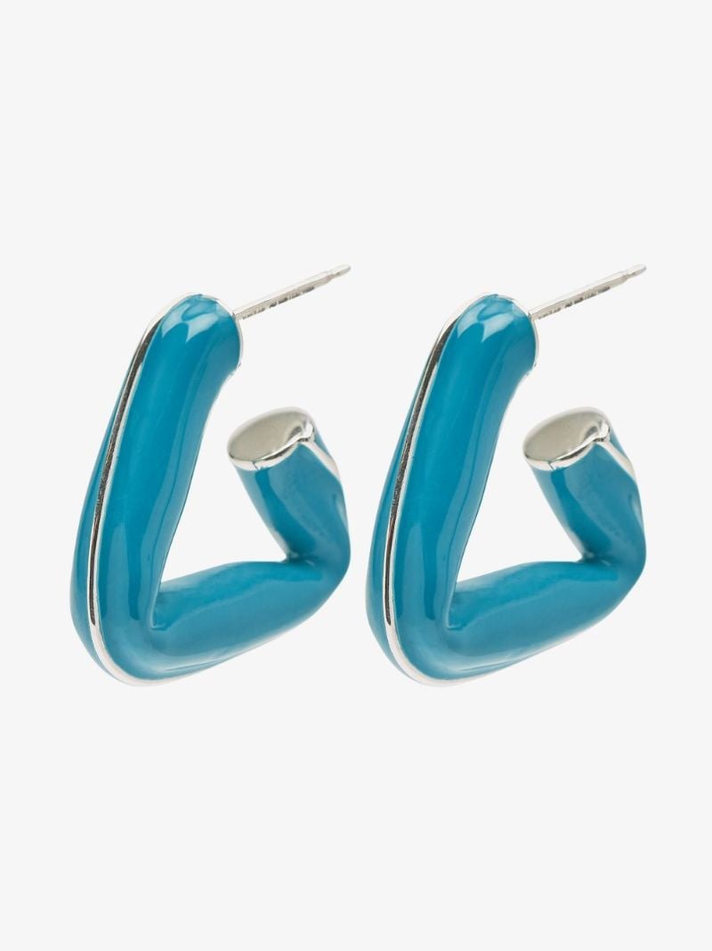 Sterling Silver Fold Hoop Earrings