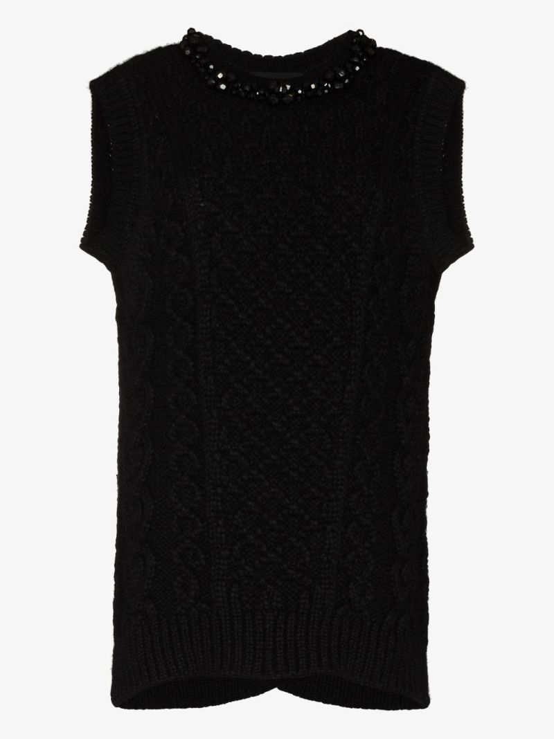 Beaded Sculpted Sweater Vest