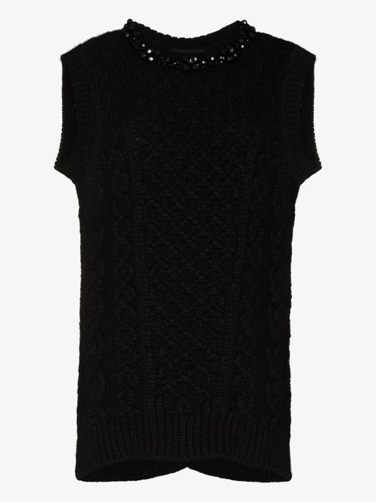 Beaded Sculpted Sweater Vest