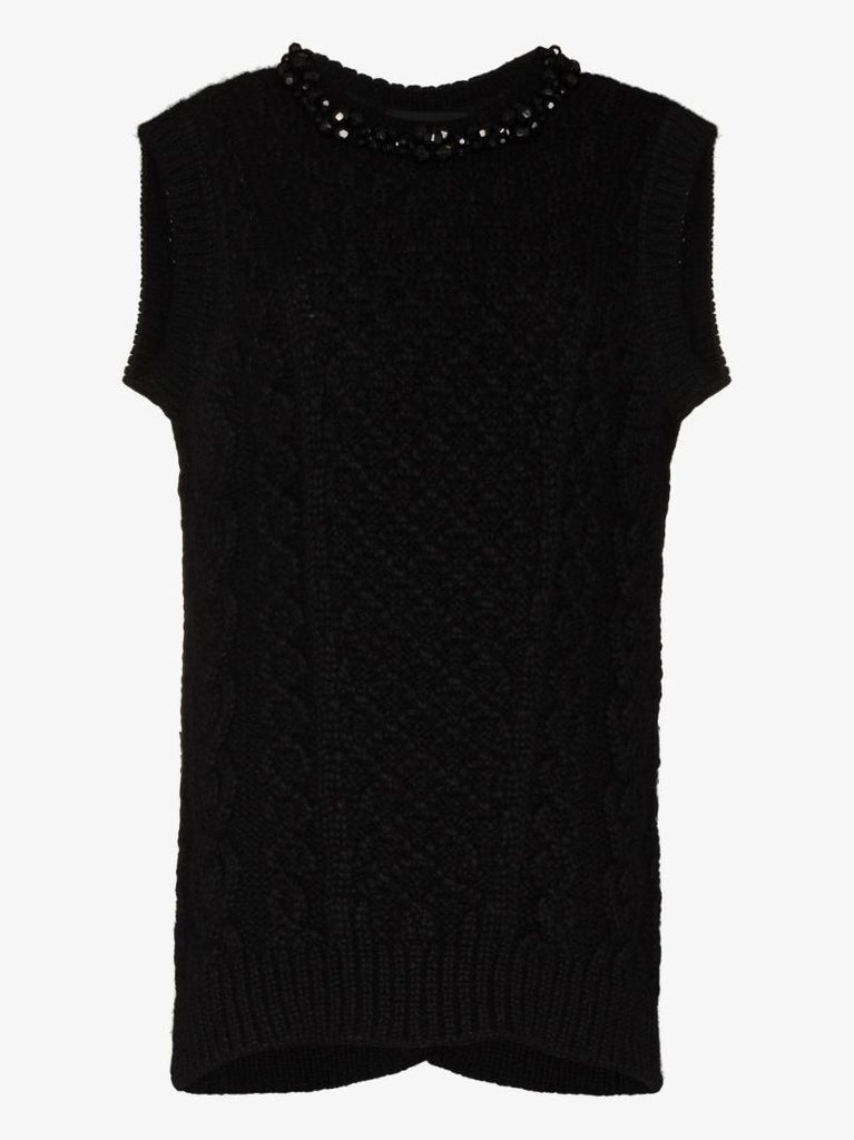Beaded Sculpted Sweater Vest