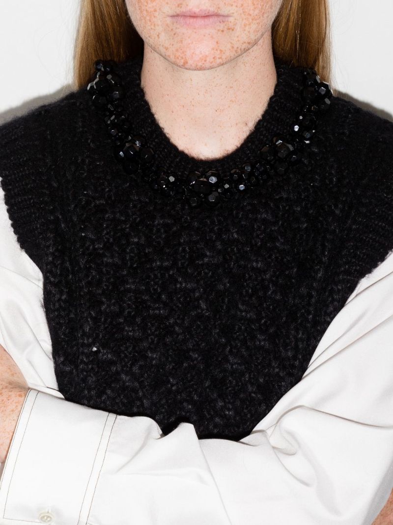 Beaded Sculpted Sweater Vest