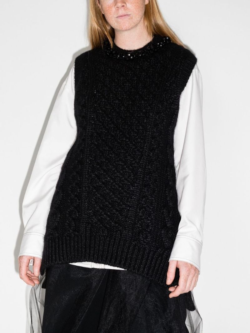 Beaded Sculpted Sweater Vest