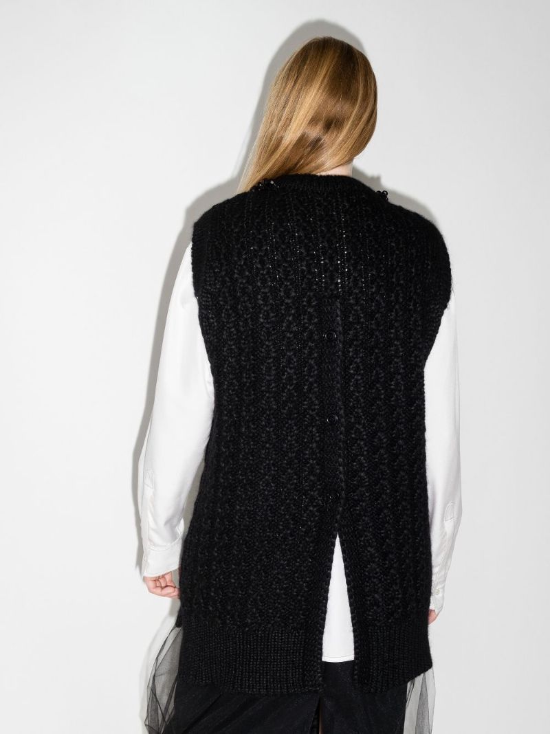 Beaded Sculpted Sweater Vest