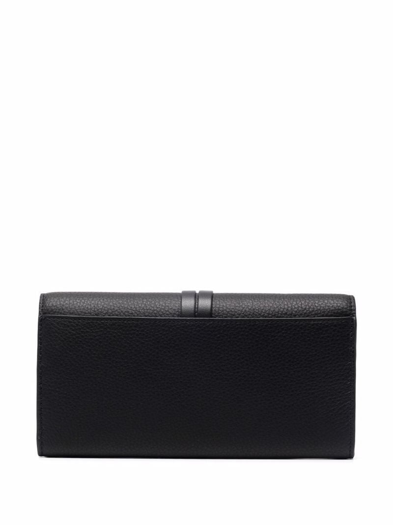 Black Logo-charm Leather Wallet