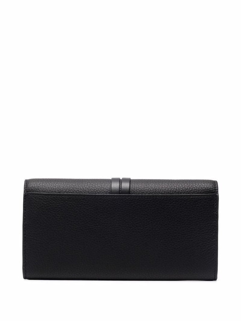 Black Logo-charm Leather Wallet
