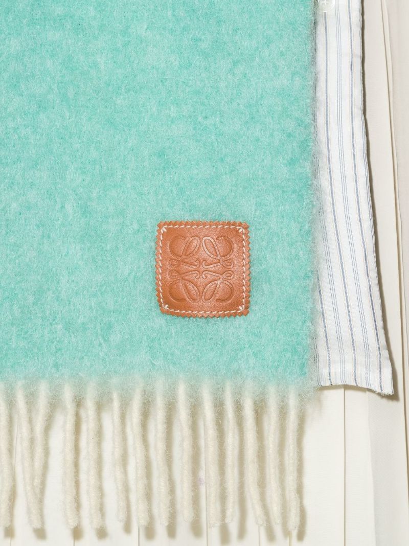 White Graphic Mohair Scarf