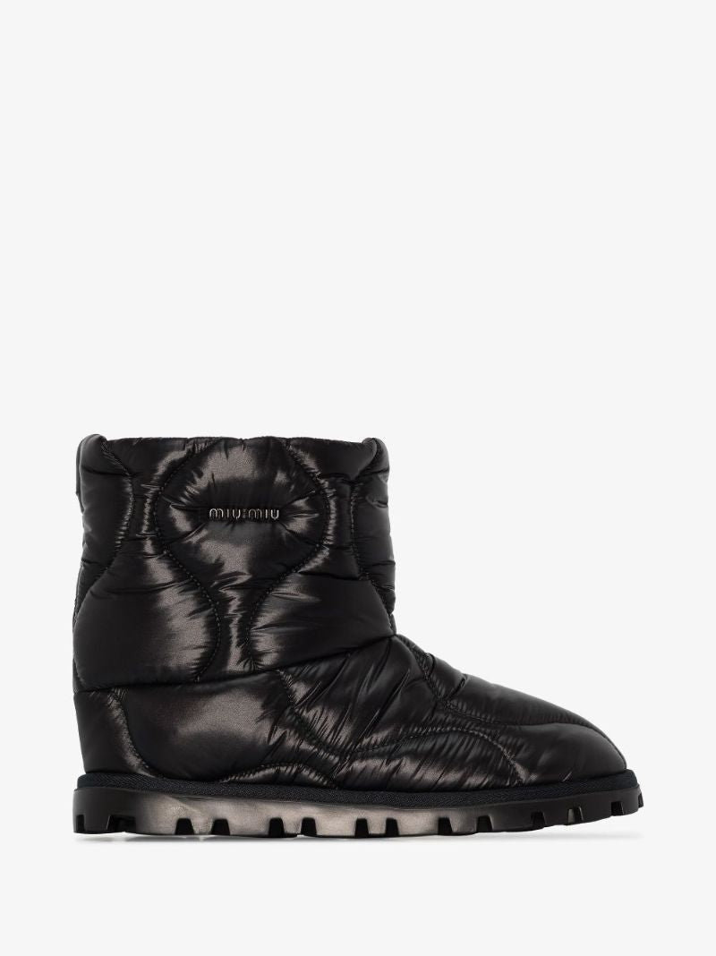 Black Quilted Ankle Boots