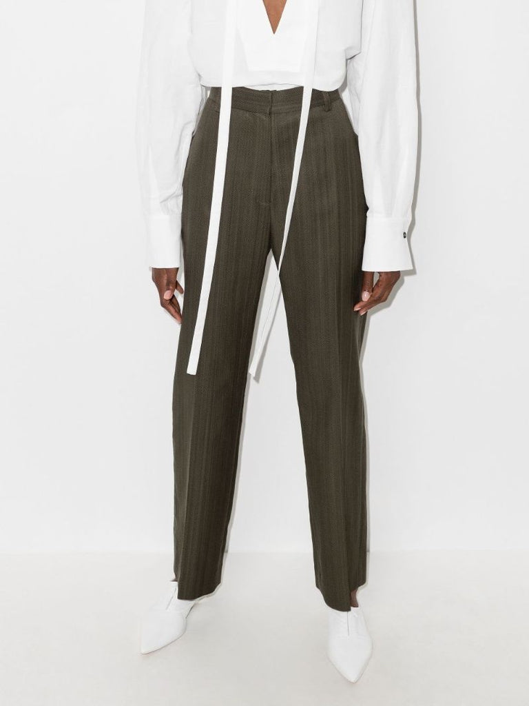 Striped Straight Leg Trousers