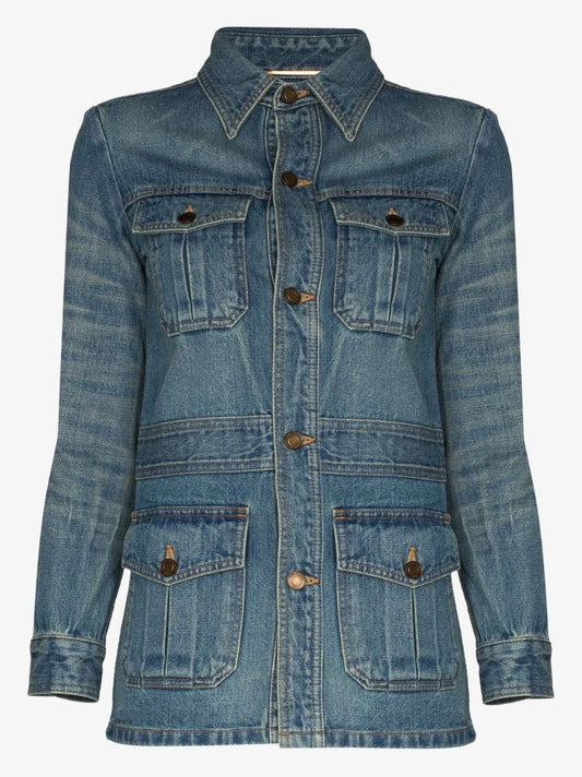 Blue Saharienne Denim Jacket