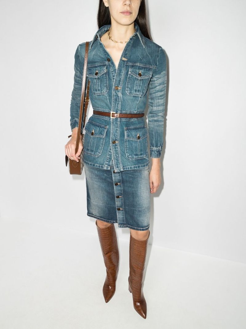 Blue Saharienne Denim Jacket