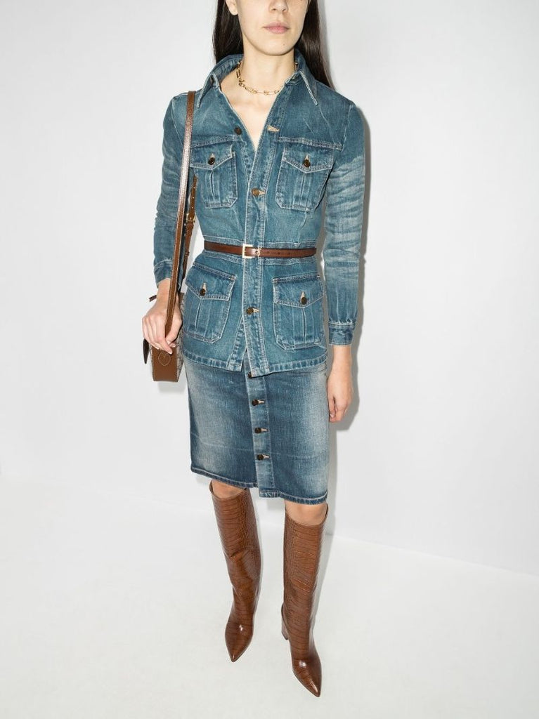 Blue Saharienne Denim Jacket