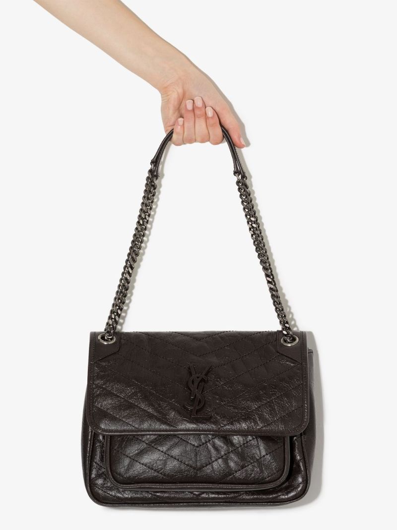 Brown Niki Medium Leather Shoulder Bag