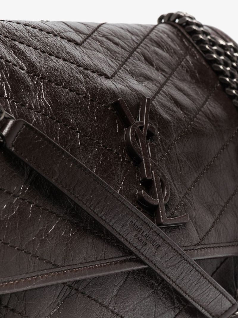 Brown Niki Medium Leather Shoulder Bag