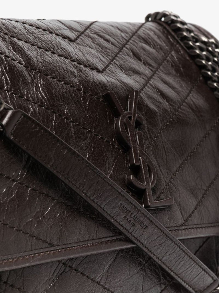 Brown Niki Medium Leather Shoulder Bag