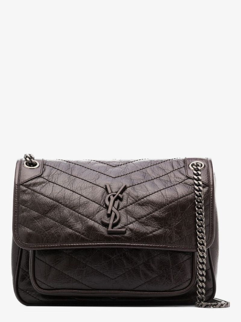 Brown Niki Medium Leather Shoulder Bag