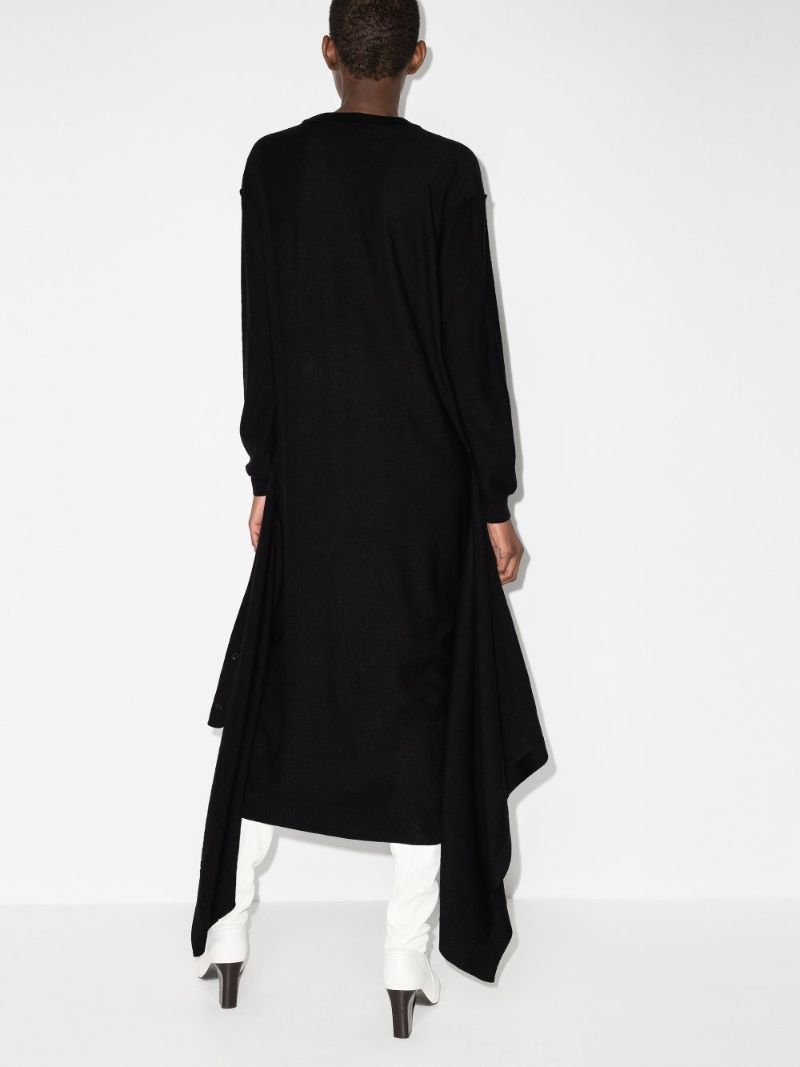 Double Layer Draped Midi Dress