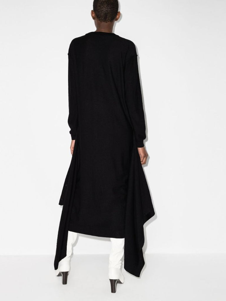 Double Layer Draped Midi Dress