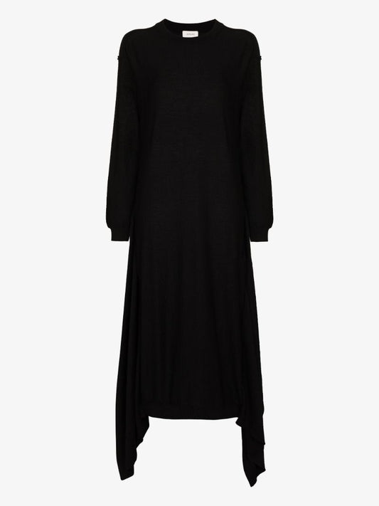 Double Layer Draped Midi Dress