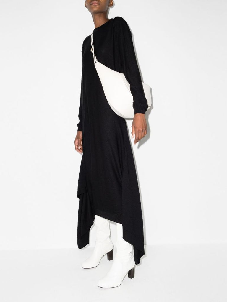 Double Layer Draped Midi Dress