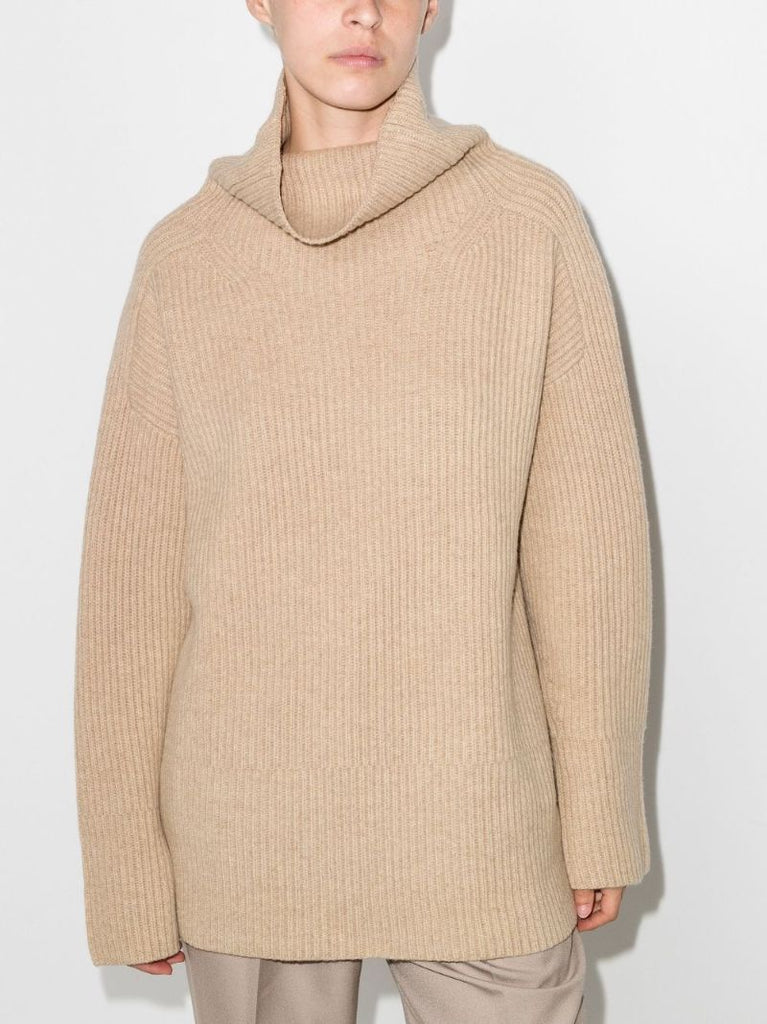 Ribbed Merino Turtleneck Sweater