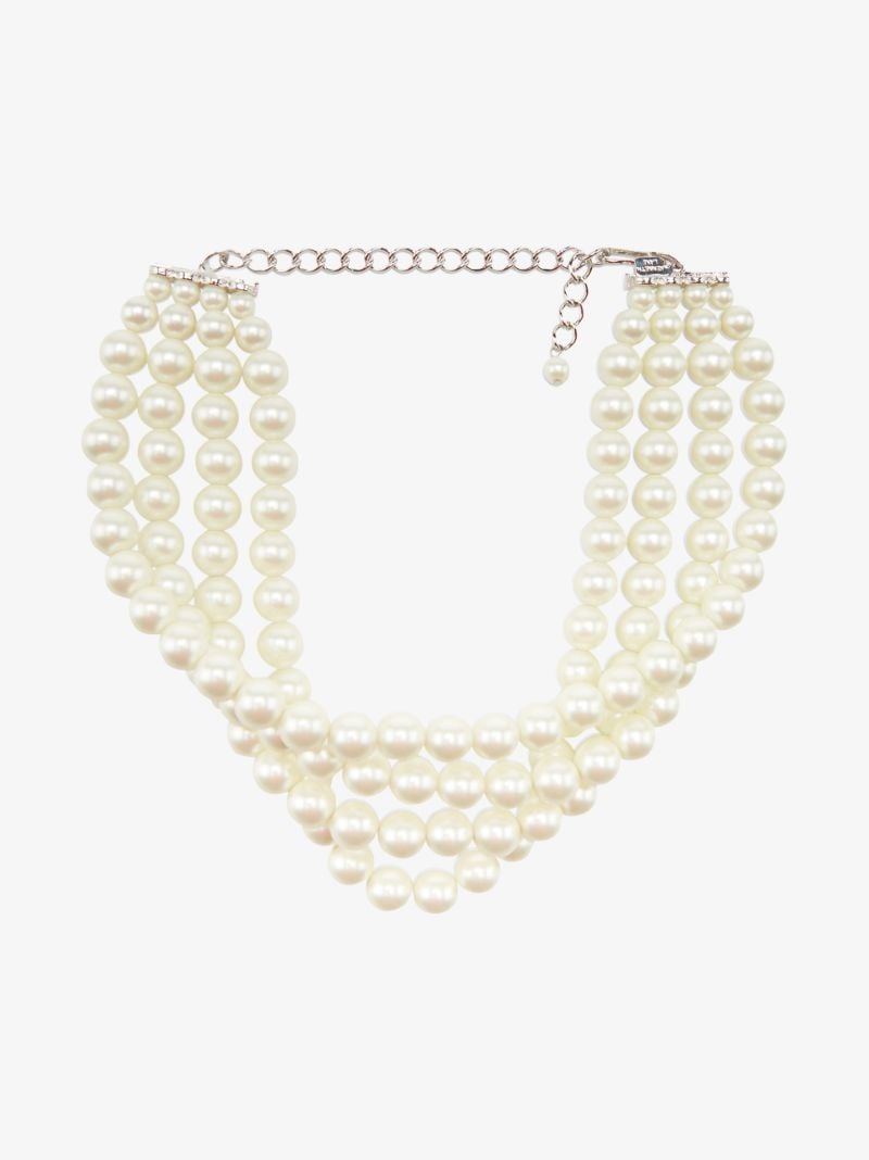 White Faux Pearl Necklace