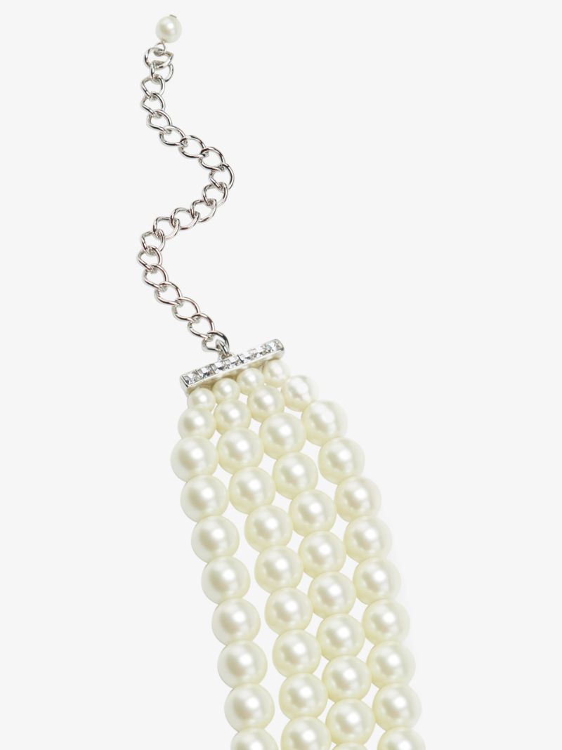 White Faux Pearl Necklace