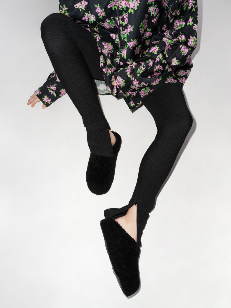 Black Giuly 35 Flatform Shearling Slippers