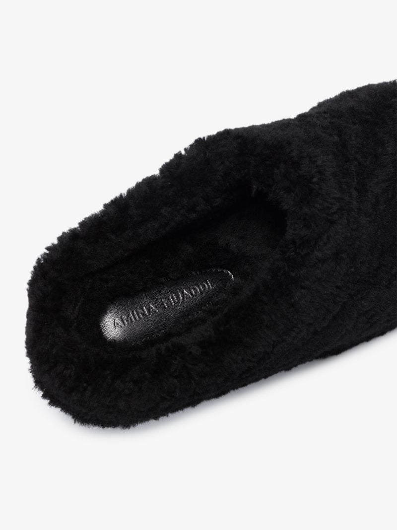 Black Giuly 35 Flatform Shearling Slippers