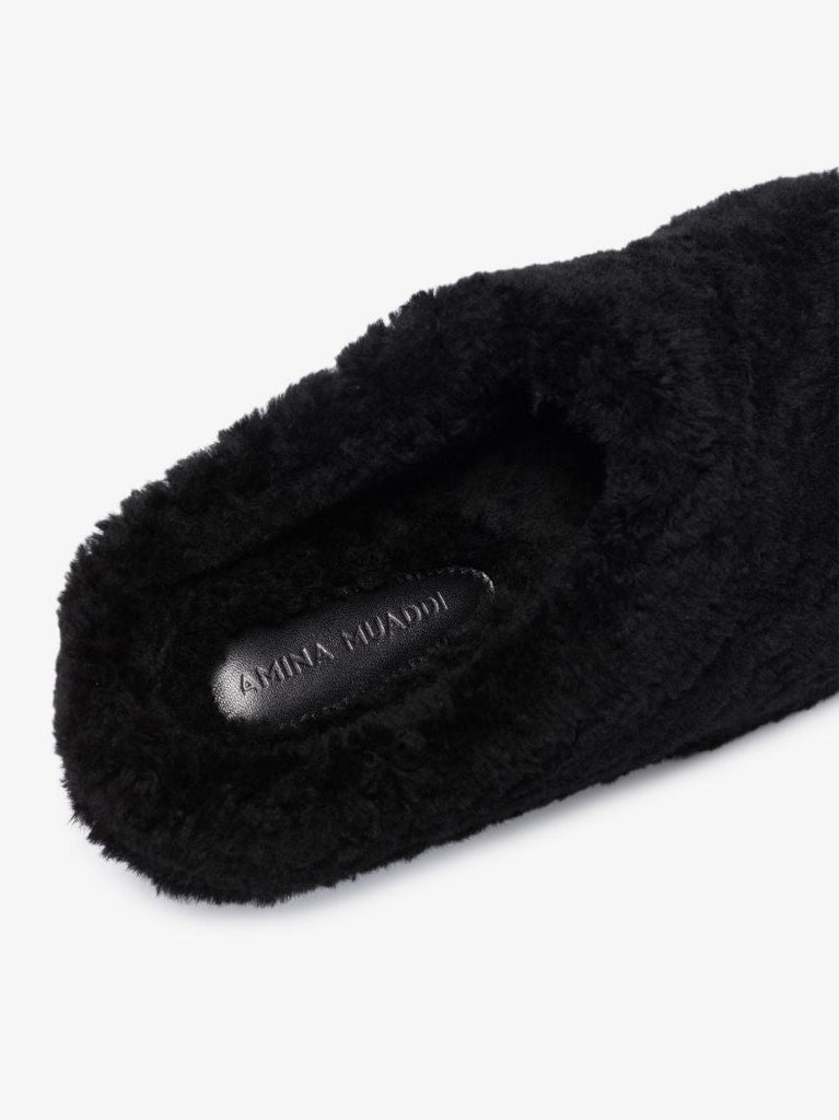 Black Giuly 35 Flatform Shearling Slippers