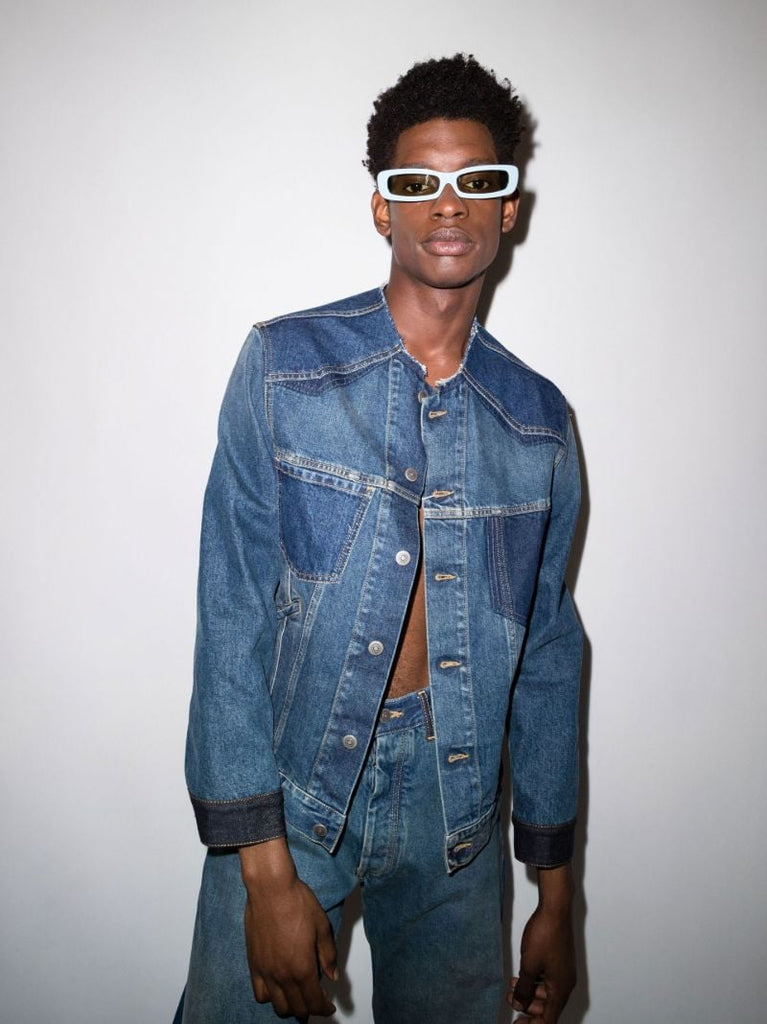 Blue Rectangle Sunglasses