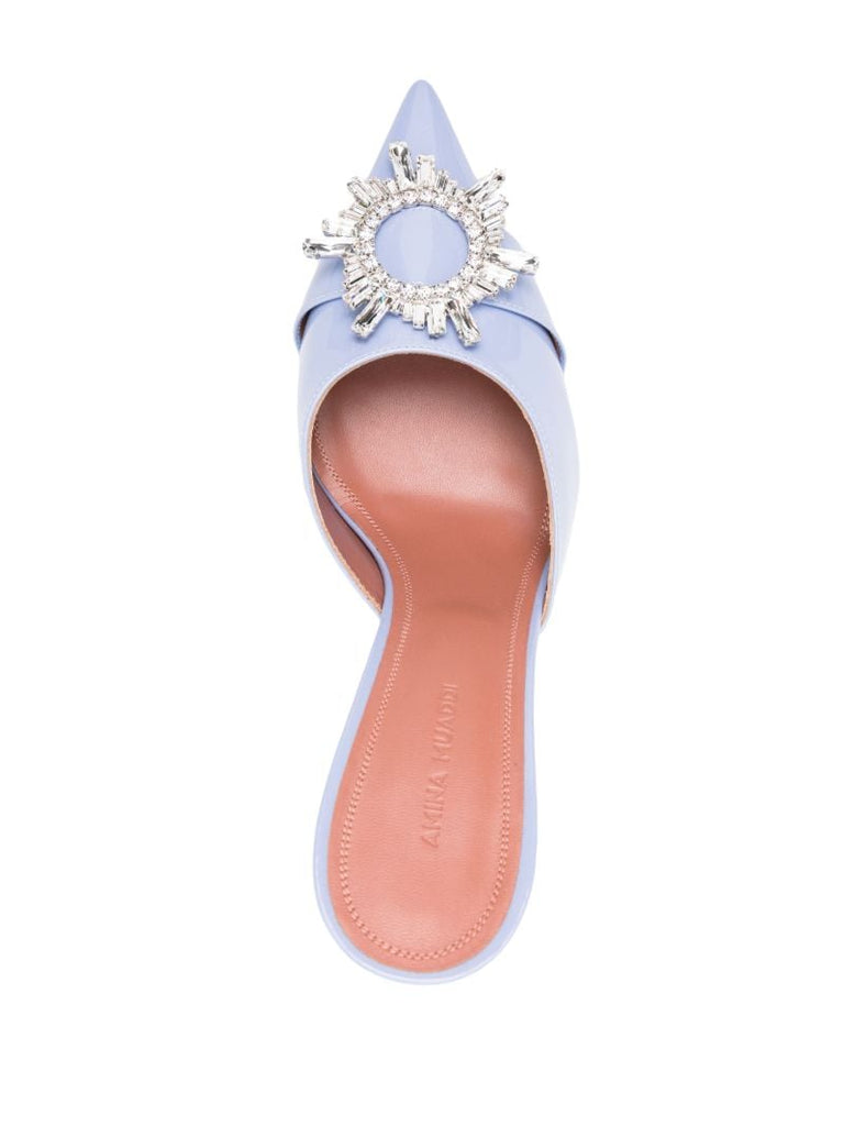 Blue Begum 95 Crystal Leather Mules