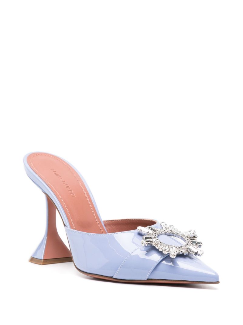 Blue Begum 95 Crystal Leather Mules