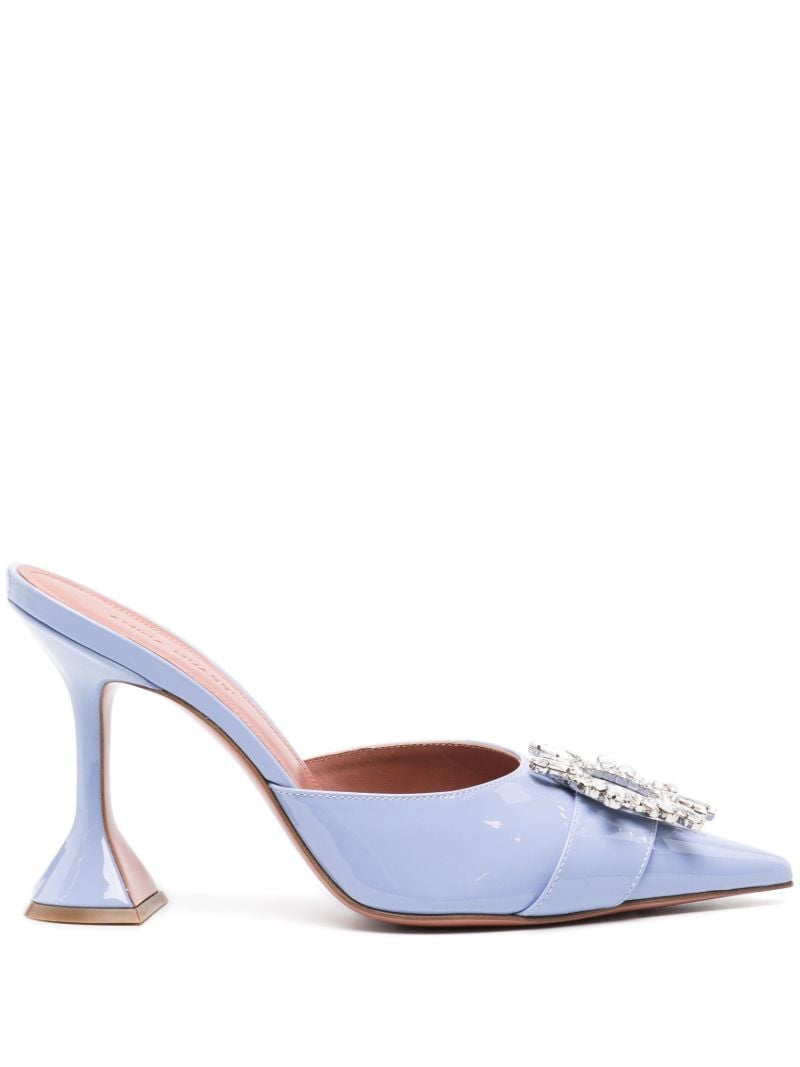 Blue Begum 95 Crystal Leather Mules