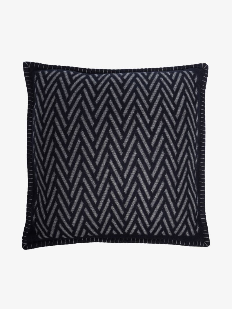 Blue Herringbone Cushion