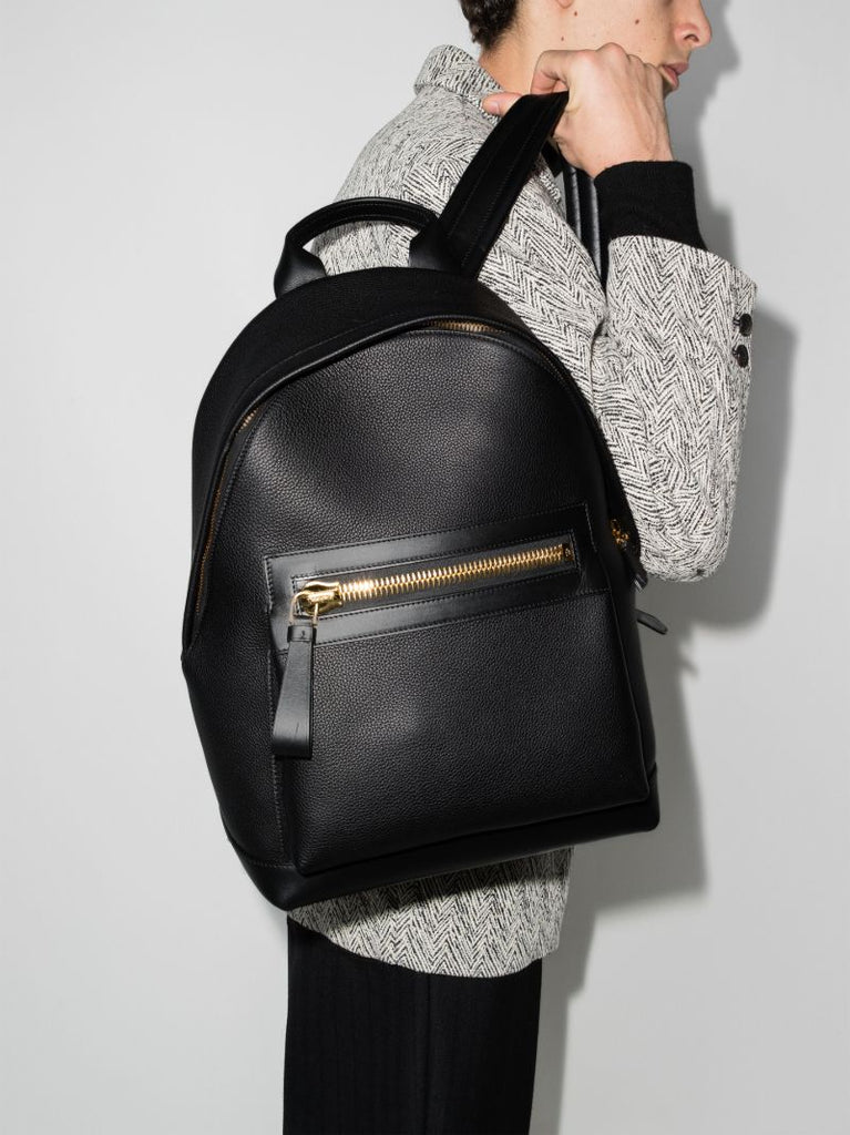 Black Buckley Leather Backpack