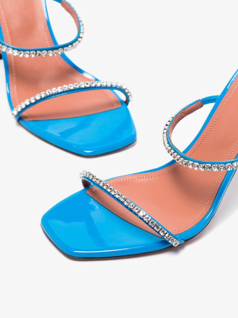 Blue Gilda 95 Crystal Leather Sandals