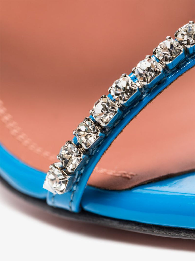 Blue Gilda 95 Crystal Leather Sandals