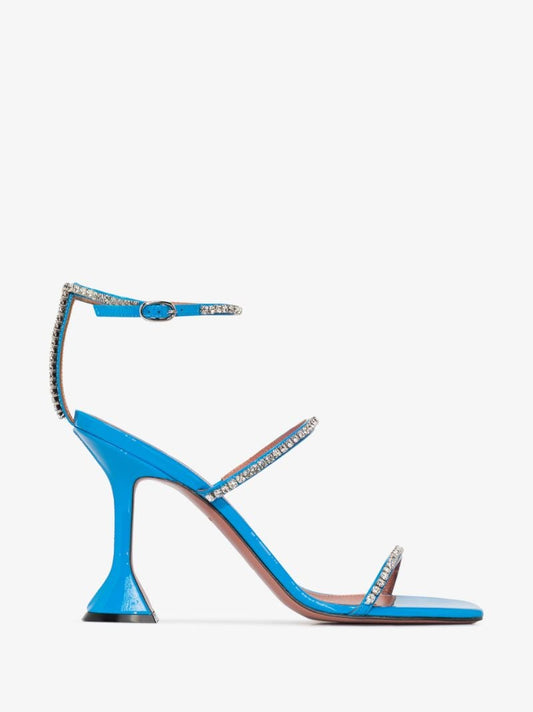 Blue Gilda 95 Crystal Leather Sandals