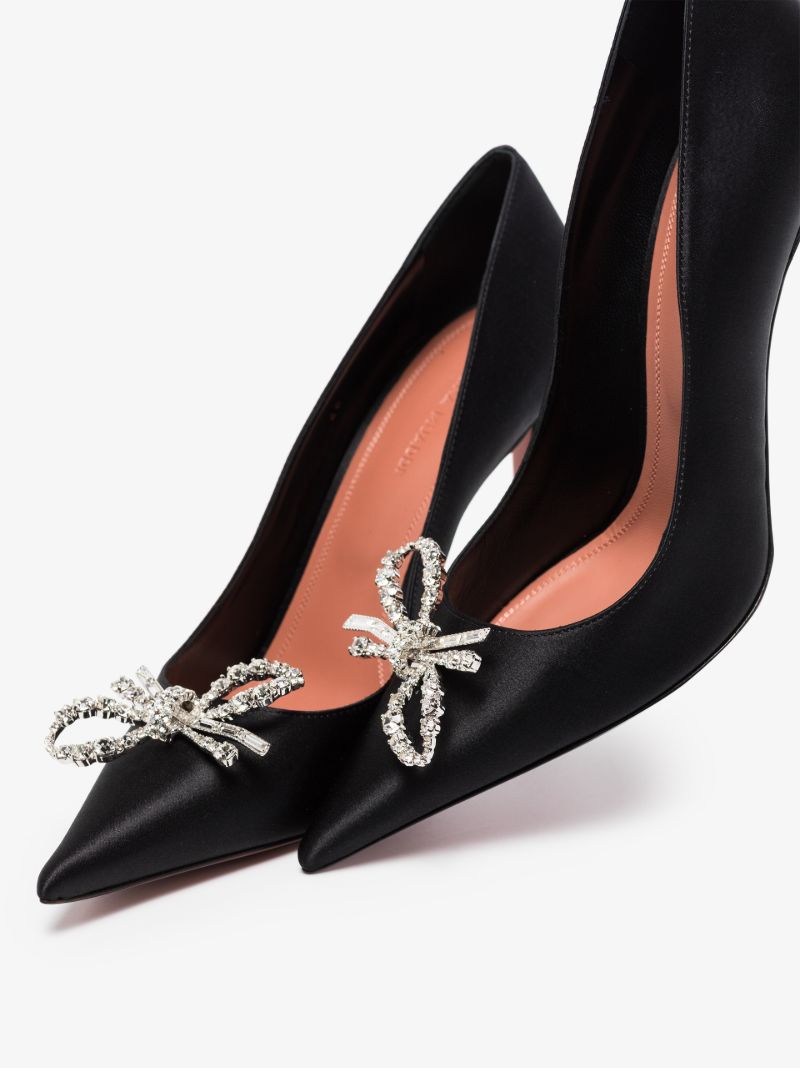Black Rosie 95 Crystal Satin Pumps