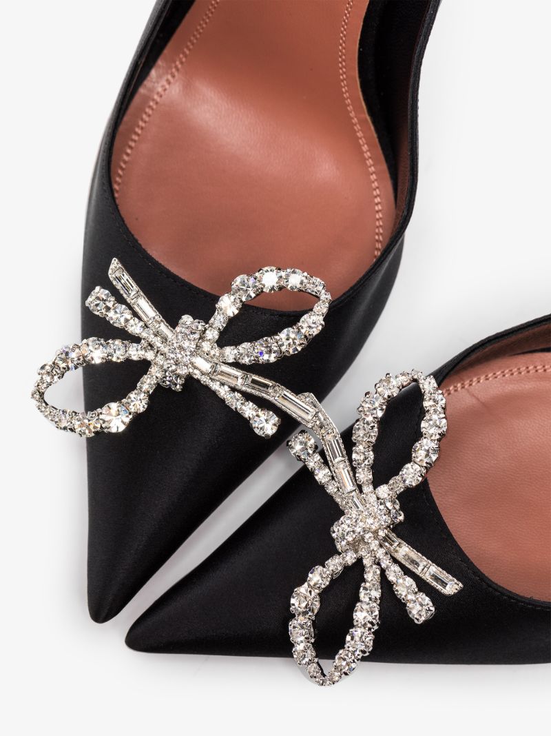 Black Rosie 95 Crystal Satin Pumps