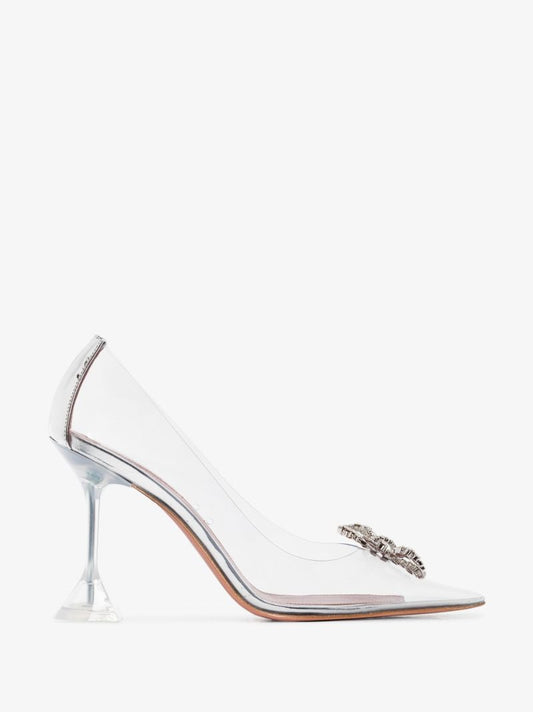 Silver Rosie 95 Crystal Pumps