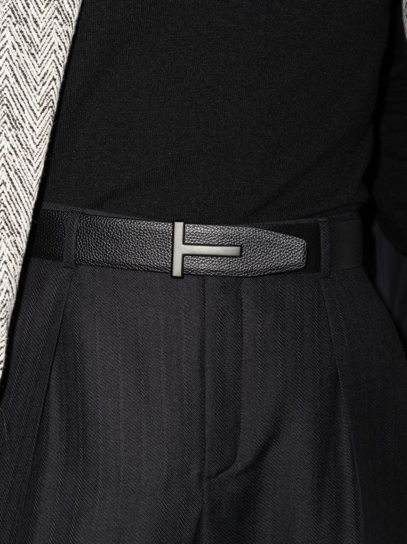 Black Reversible T Logo Belt