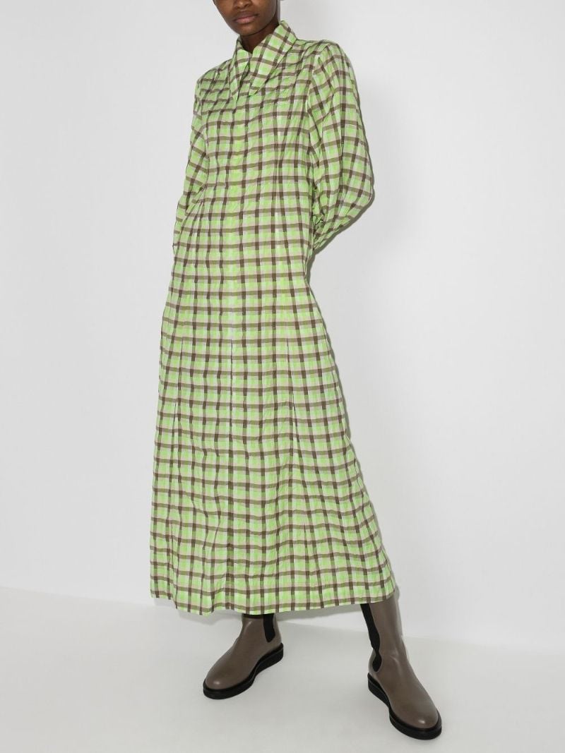 Checked Organic Cotton Midi Dress