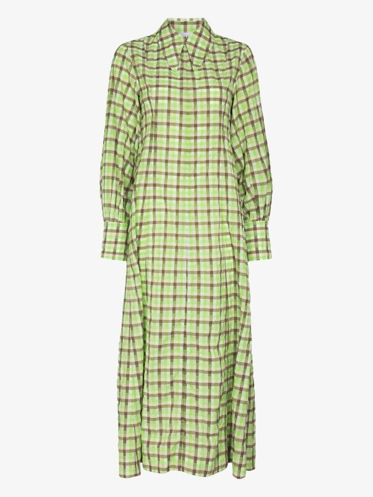 Checked Organic Cotton Midi Dress