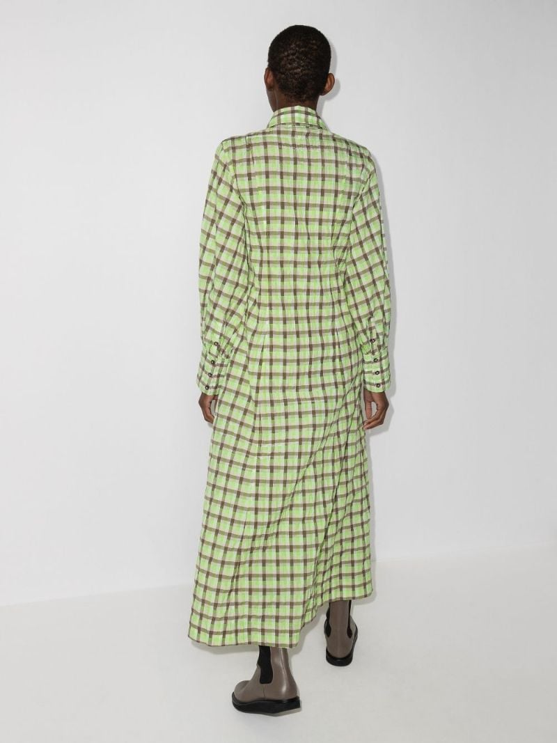 Checked Organic Cotton Midi Dress