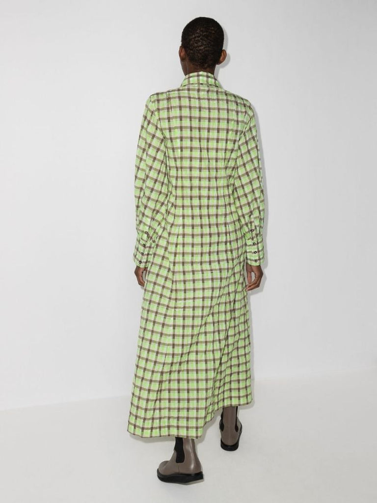 Checked Organic Cotton Midi Dress