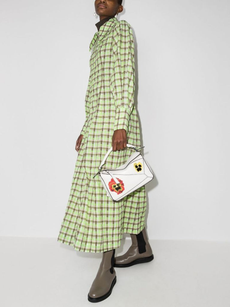 Checked Organic Cotton Midi Dress